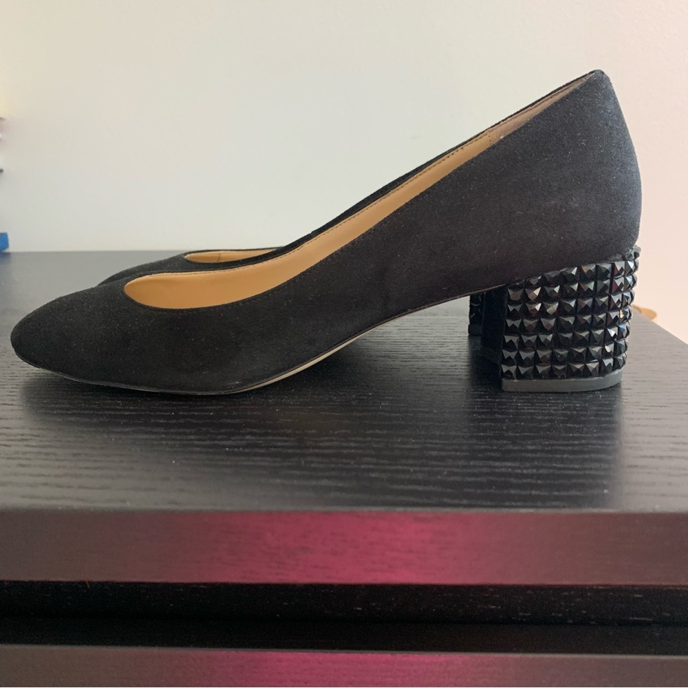 Michael Kors suede block heel jeweled pumps. Arabella. Size 8.5